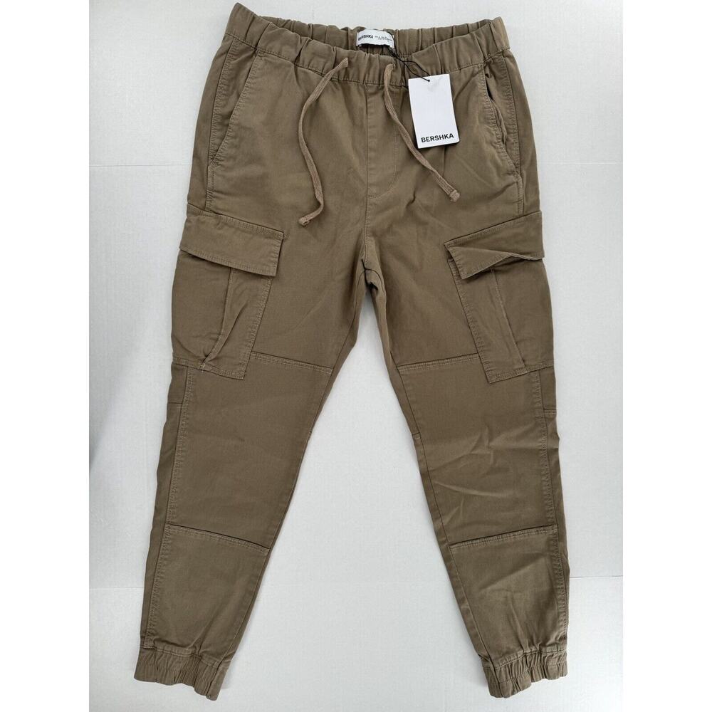Bershka Cargo Joggers Men Size M 38 Trousers Pants Gorpecore Safari Cotton NWT - Picture 4 of 13